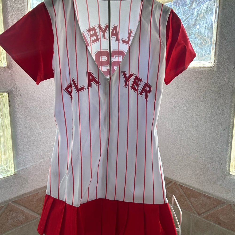 Women’s Red and White Striped Jersey Top costume